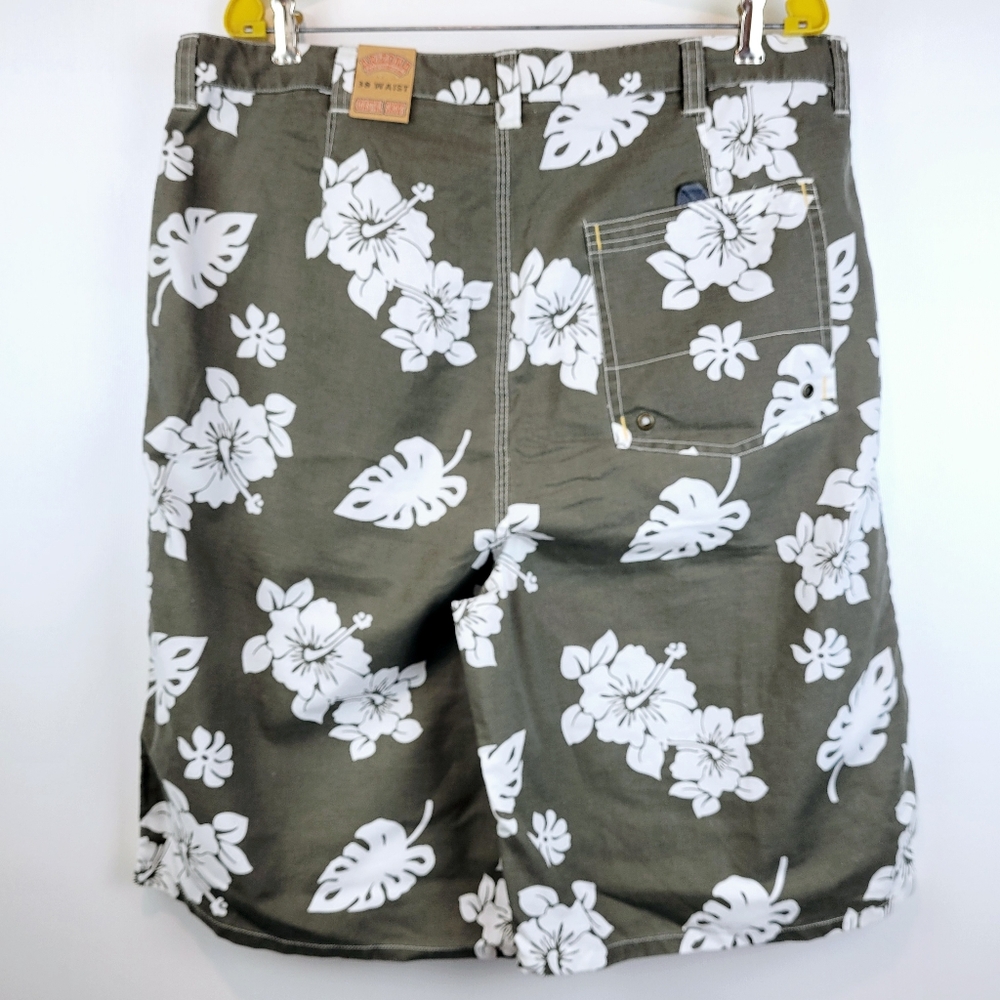 Arizona Jean Company Coastal Board Shorts Mens Size 38~Floral Hawaiian~Green~NWT - Picture 2 of 6